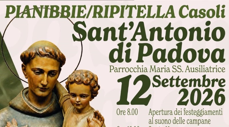 Festa di Sant’Antonio di Padova 2026 a Pianibbei-Ripitella di Casoli